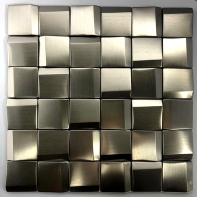 Home Improvement Background - กระจก 3D สแตนเลสสตีลเงินโลหะกระเบื้องโมเสคผนังพื้นหลัง, การปรับปรุงบ้านตกแต่งผนังยุโรป, ตัวเลือก 2