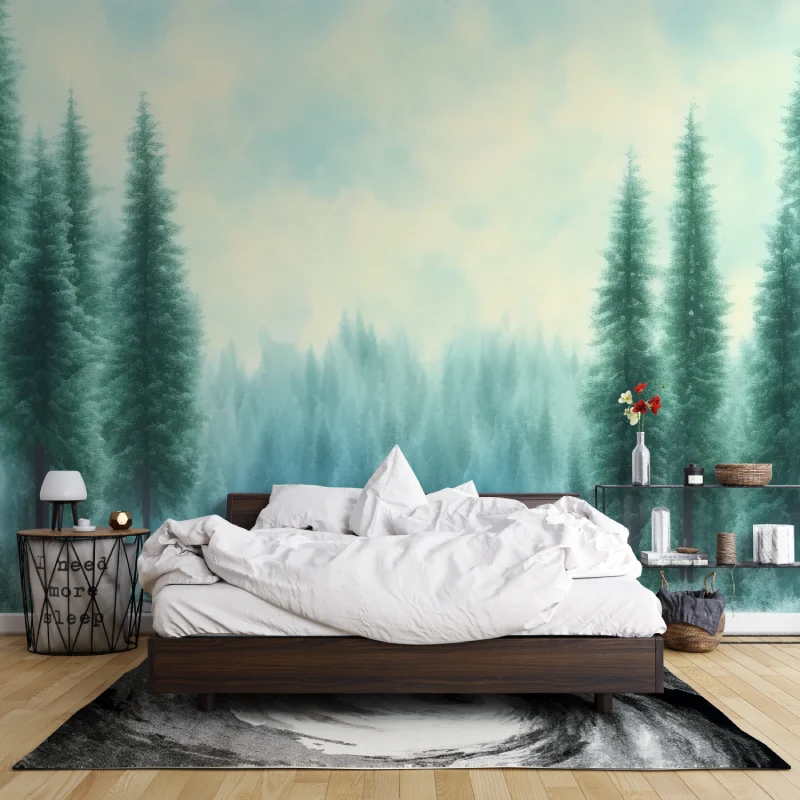 วอลเปเปอร์ป่าสีเขียวแบบกำหนดเอ - Home Improvement Background บทวิจารณ์และราคา