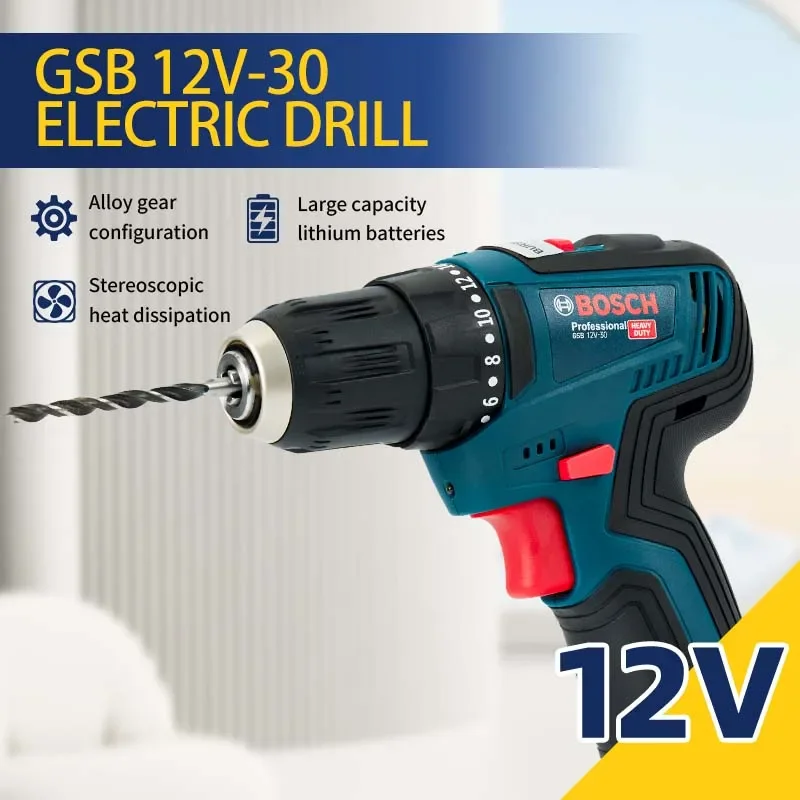 Bosch-GSB 12V-30 สว่านไฟฟ้าแบบ - Power Drill Cordless บทวิจารณ์และราคา