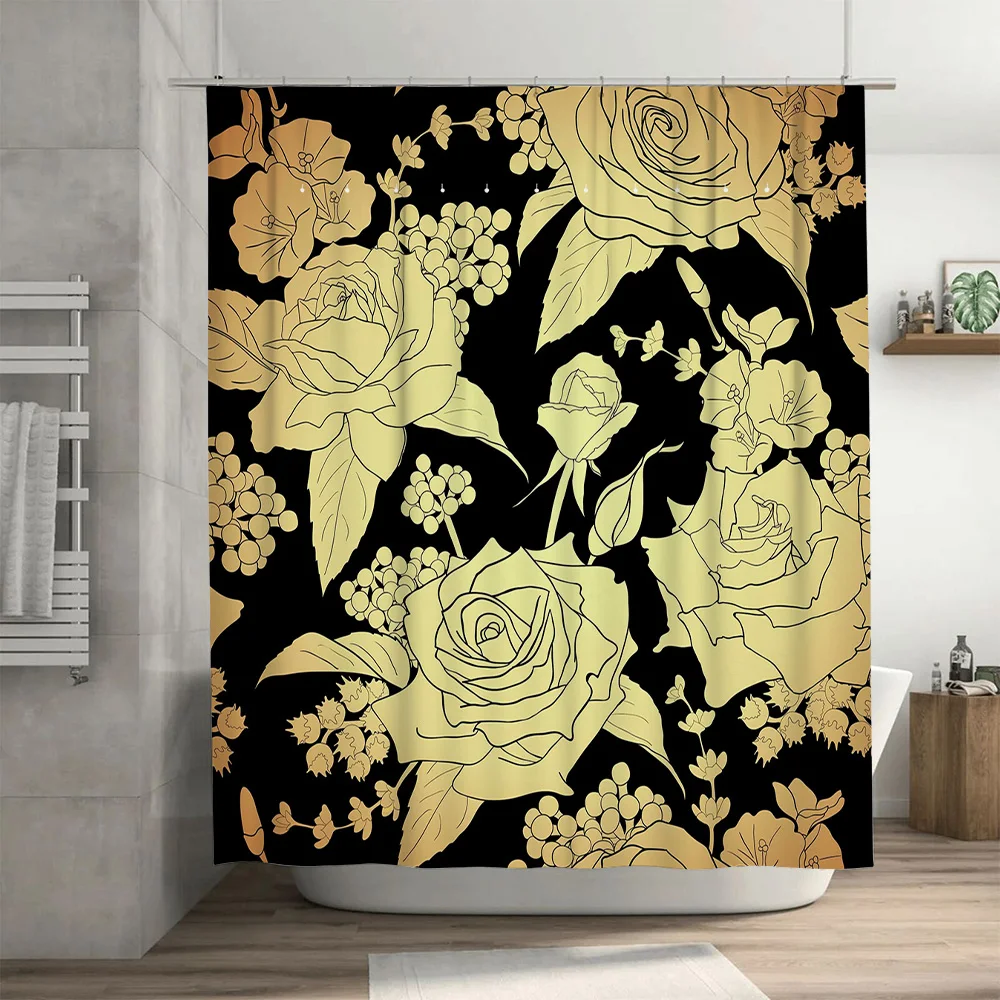 Luxury Golden Floral ผ้าม่านพื - Home Improvement Background บทวิจารณ์และราคา