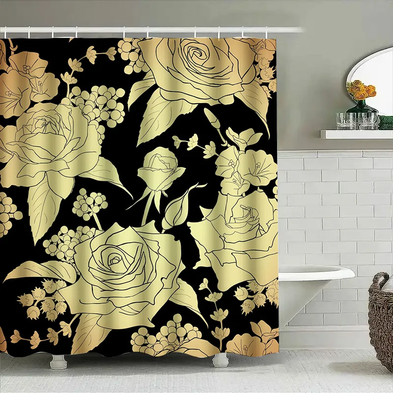 Luxury Golden Floral ผ้าม่านพื - Home Improvement Background บทวิจารณ์และราคา